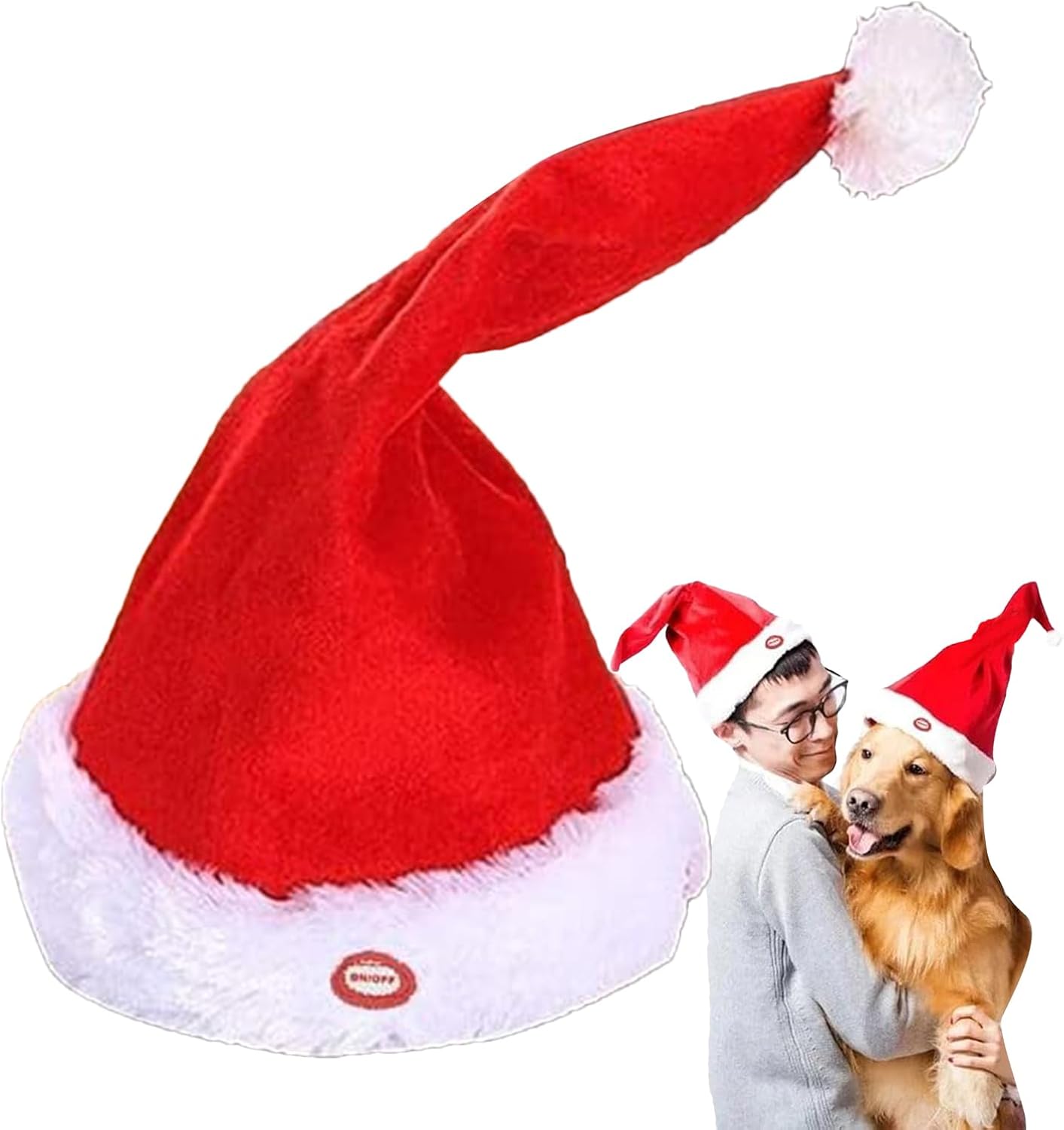 Singing Dancing Christmas Hat, Funny Santa Hat with Christmas Music