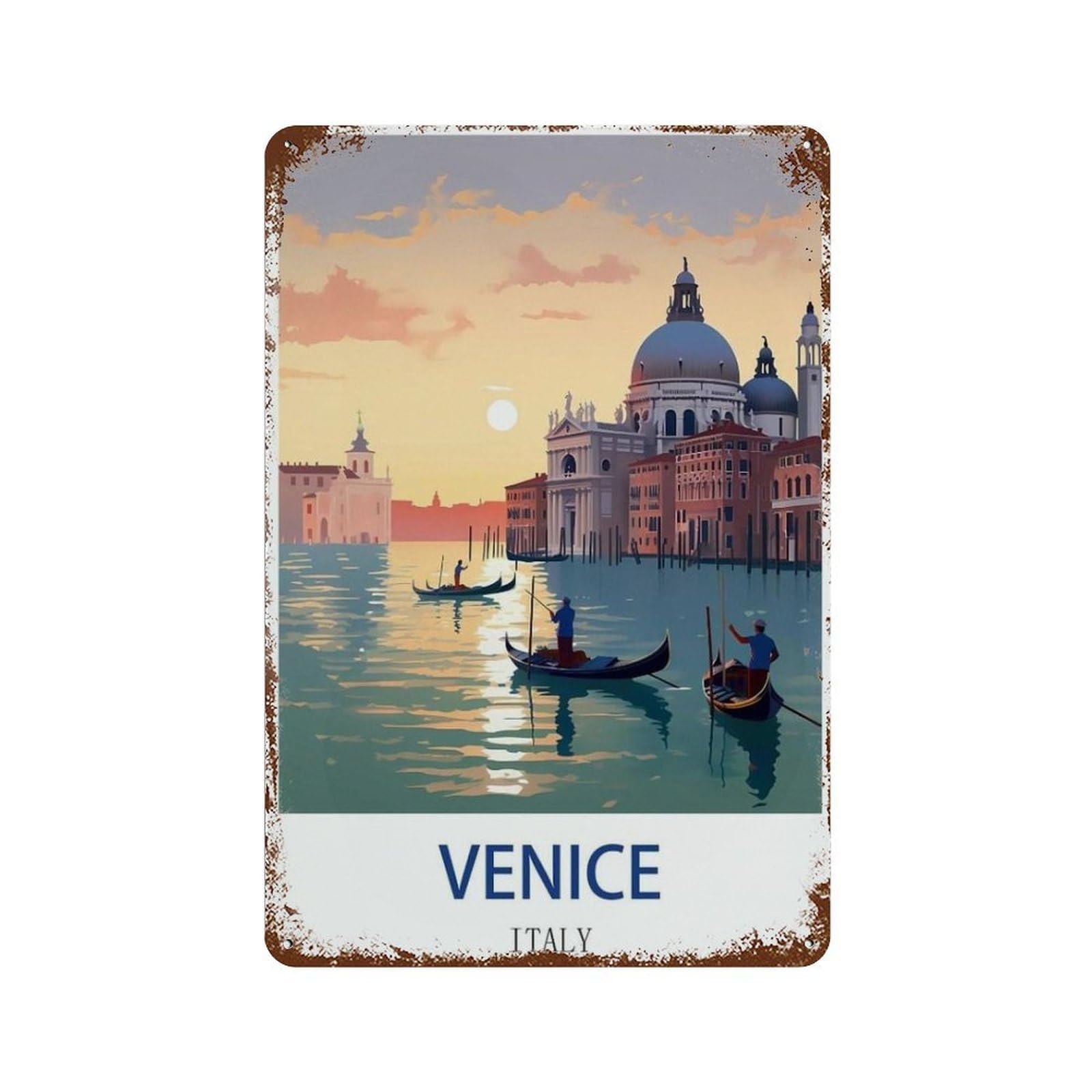 Pgcksk A6 Venice Italy，Tin Sign Metal Tin Sign/Metal Plaque Tin Sign Metal Sign(15X30cm）6X12 Inch-O33