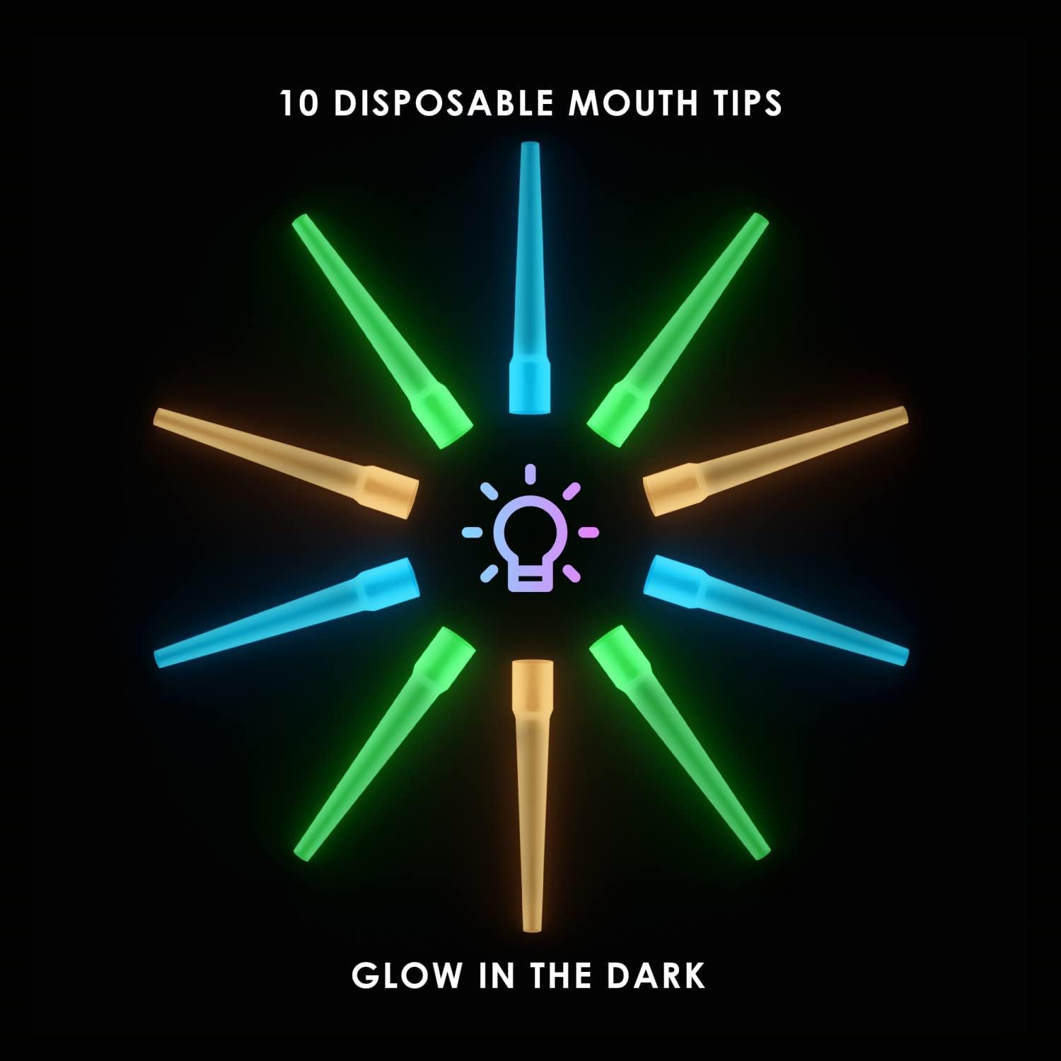 Yimi Hookah® 1pcs Washable Glow in The Dark Silicone Hookah Hose | 10 pcs Disposable Glow in The Dark Hookah Tips | 1 pcs Stainless Steel Hookah Hose Spring | Shisha Accessory Kit