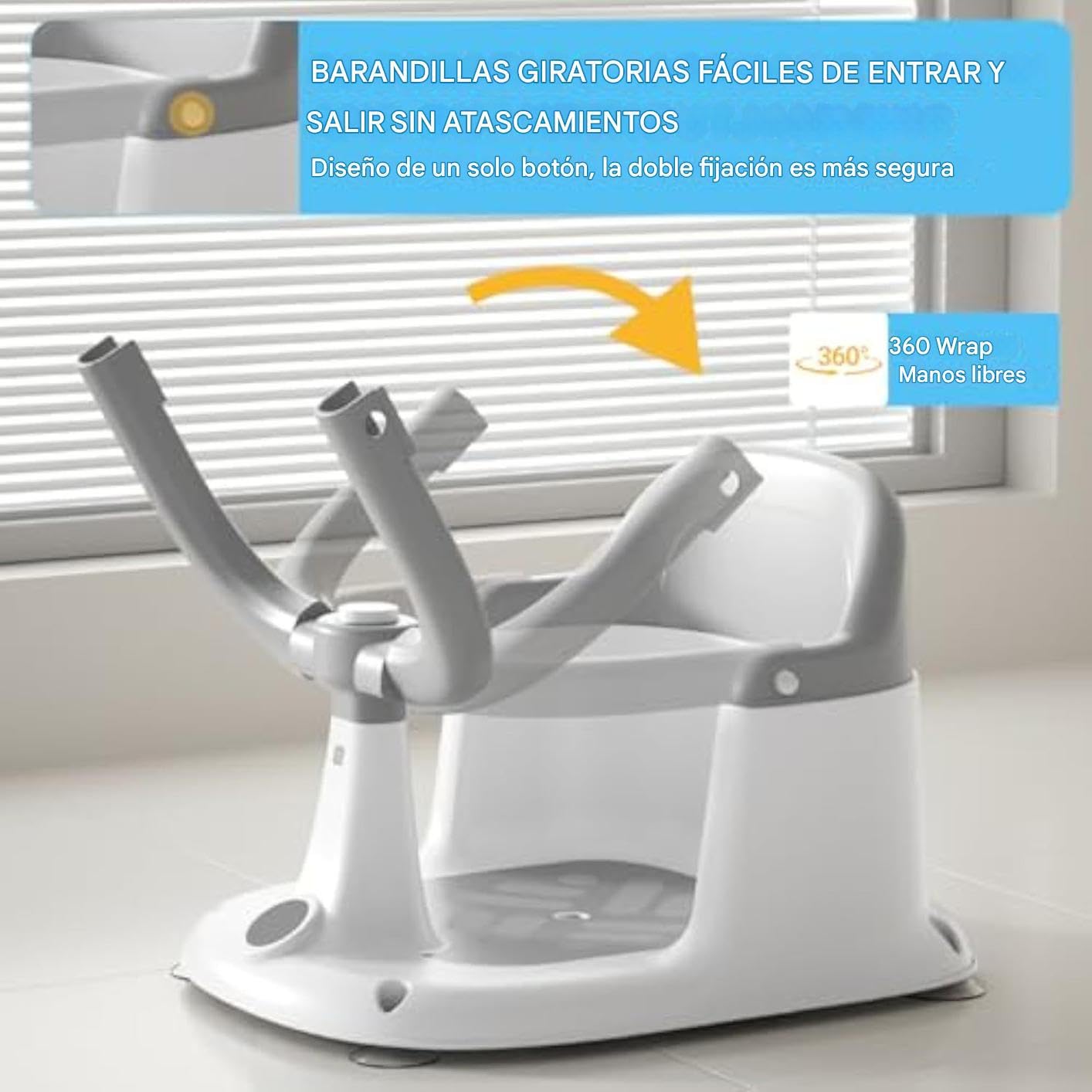Silla de Baño para Sentarse Asiento Antideslizante de Ducha para Niños y | Silla de Bañera Portátil para Hogar Viajes Familias Conscientes de la Seguridad