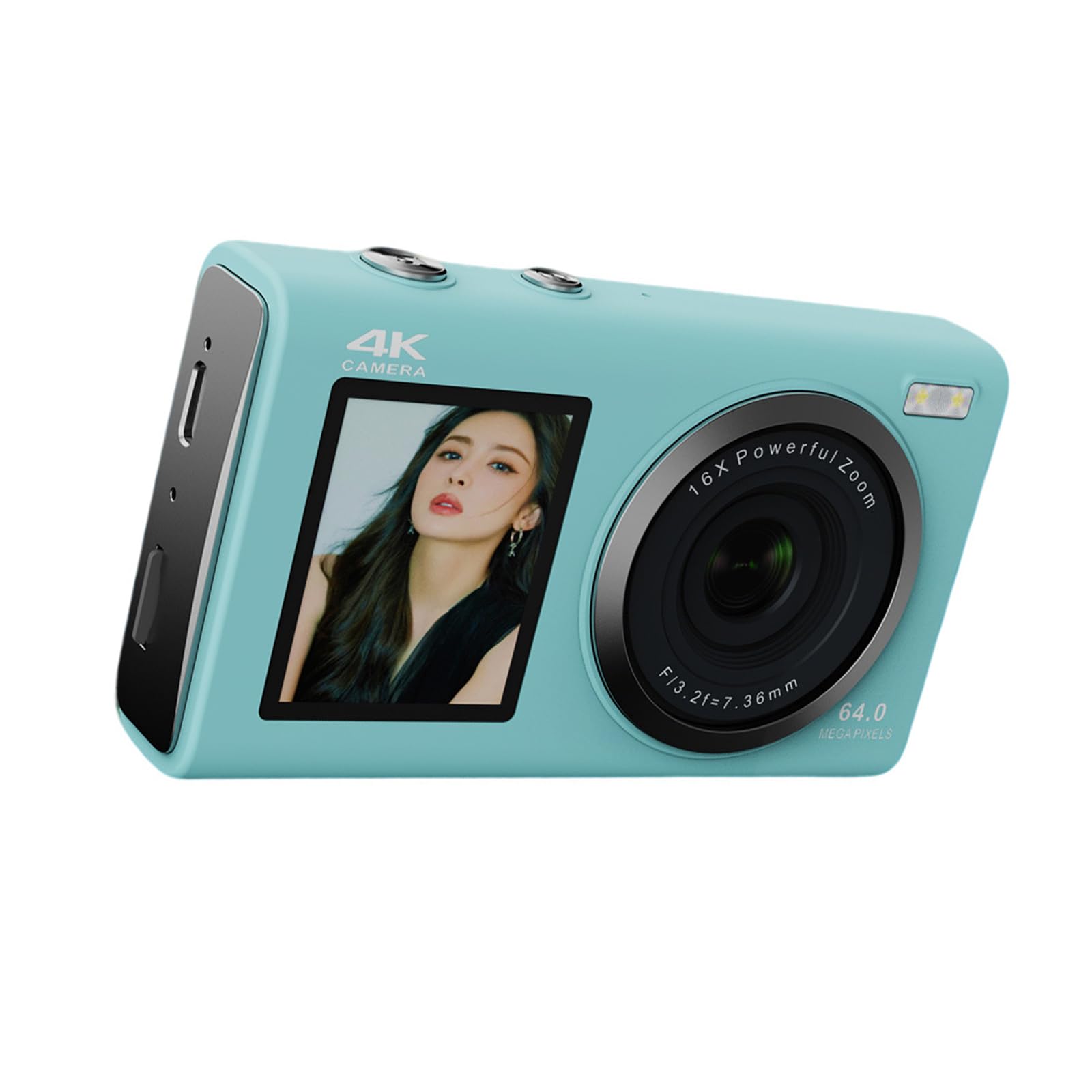 Fotocamera a doppio schermo da 80MP 4K con batteria a lunga durata e facile per adolescenti fotografi viaggiatori studenti fotocamera digitale per adolescenti principianti