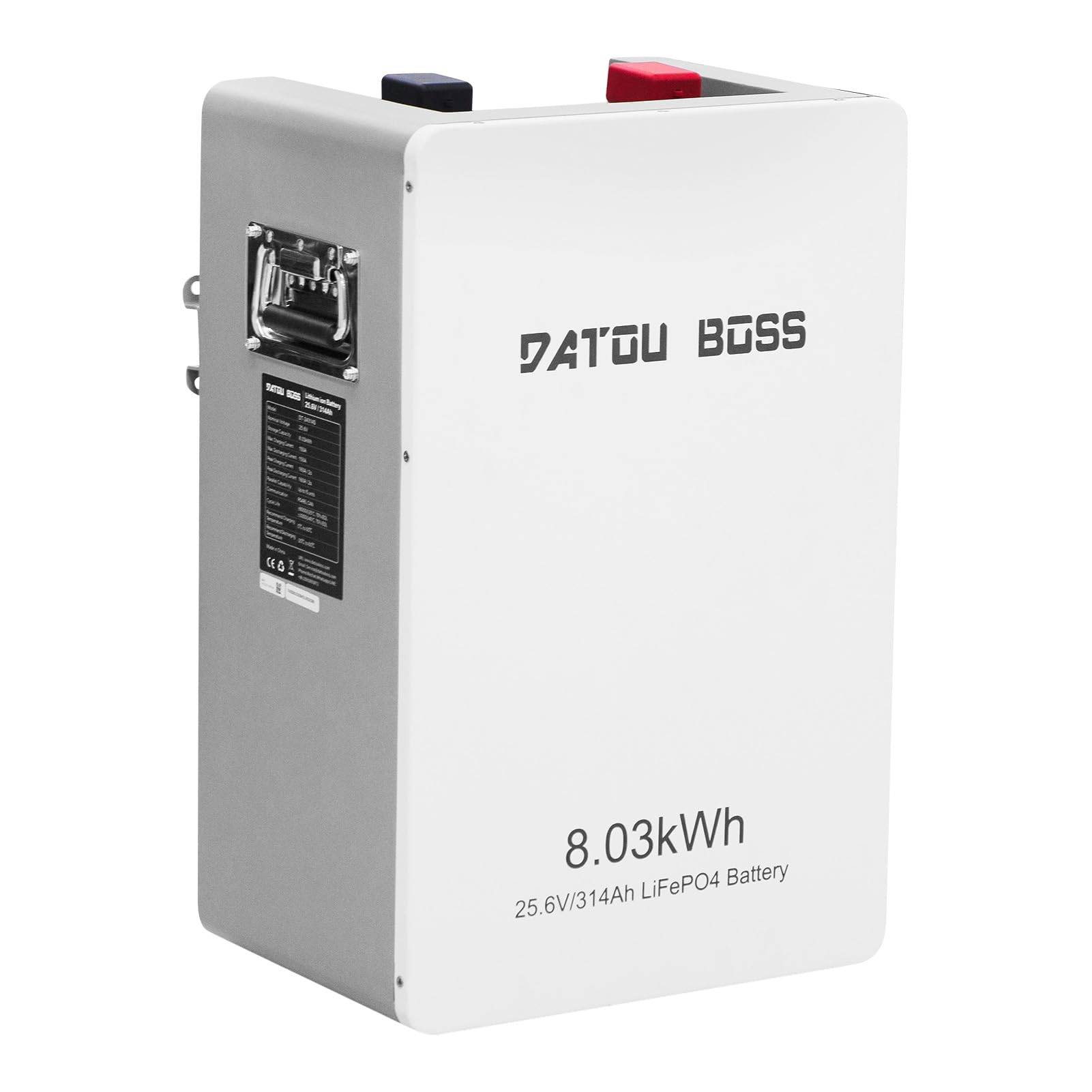 DATOUBOSS Batteria LiFePO4 24V 314Ah,integrata 200A BMS 8000+ cicli MAX 8,03KWh supporta il collegamento in parallelo, elevata capacità della batteria e ampia gamma di applicazioni | 8,03 kWh, 8000+ cicli, batteria al litio da 24 V, supporta il circuito p