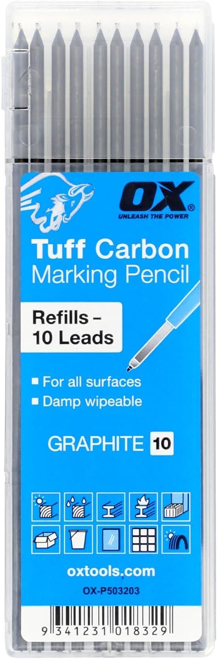 OX Tuff Carbon Marking Pencil Refills - 2.88mm 10 Pack — Amazon image 8