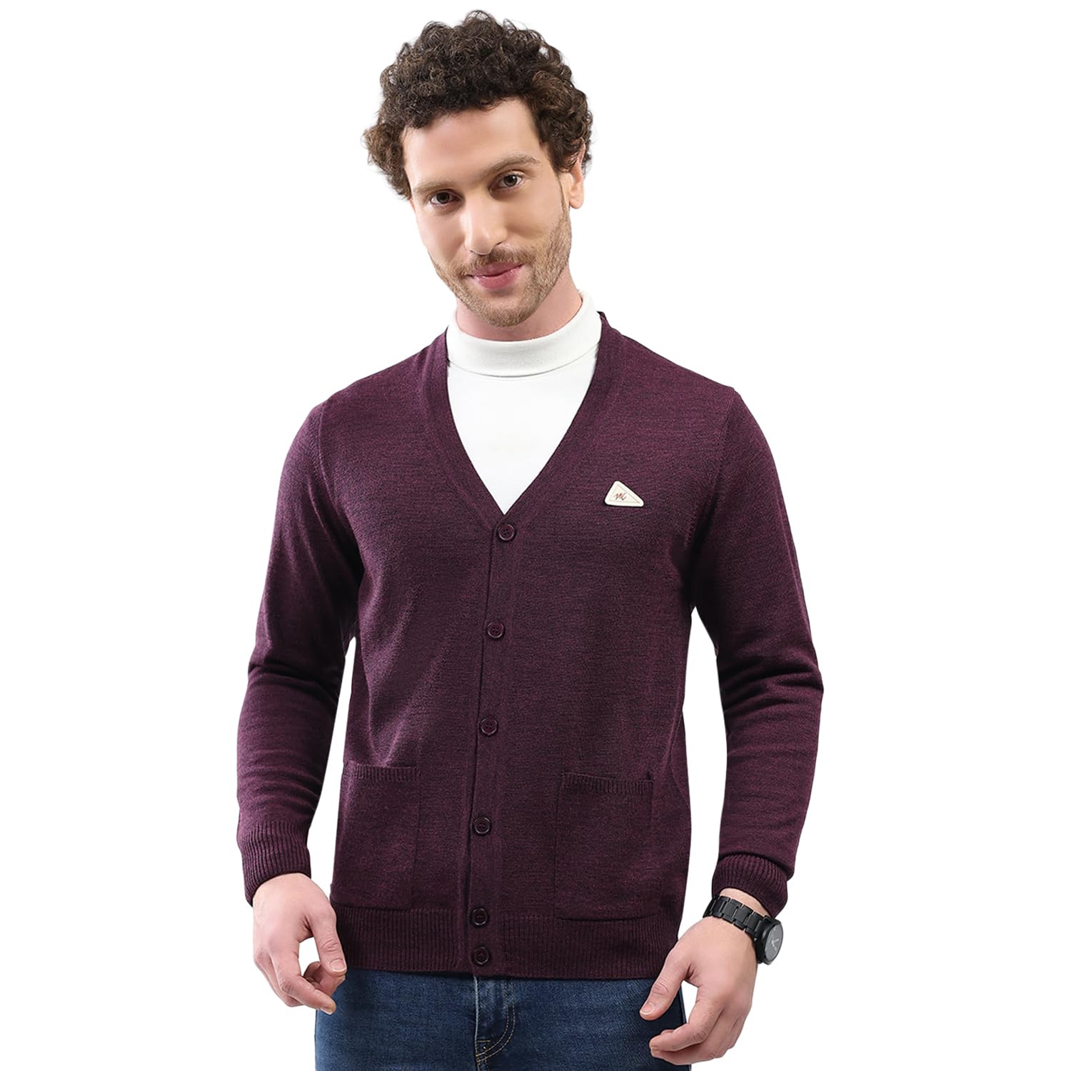 Men V Neck Cardigan | Regular Fit Full Sleeve Solid Knitwear | Classic Solid Sweater for Winter Casual & Formal Wear (Pack of 1)-image-40
