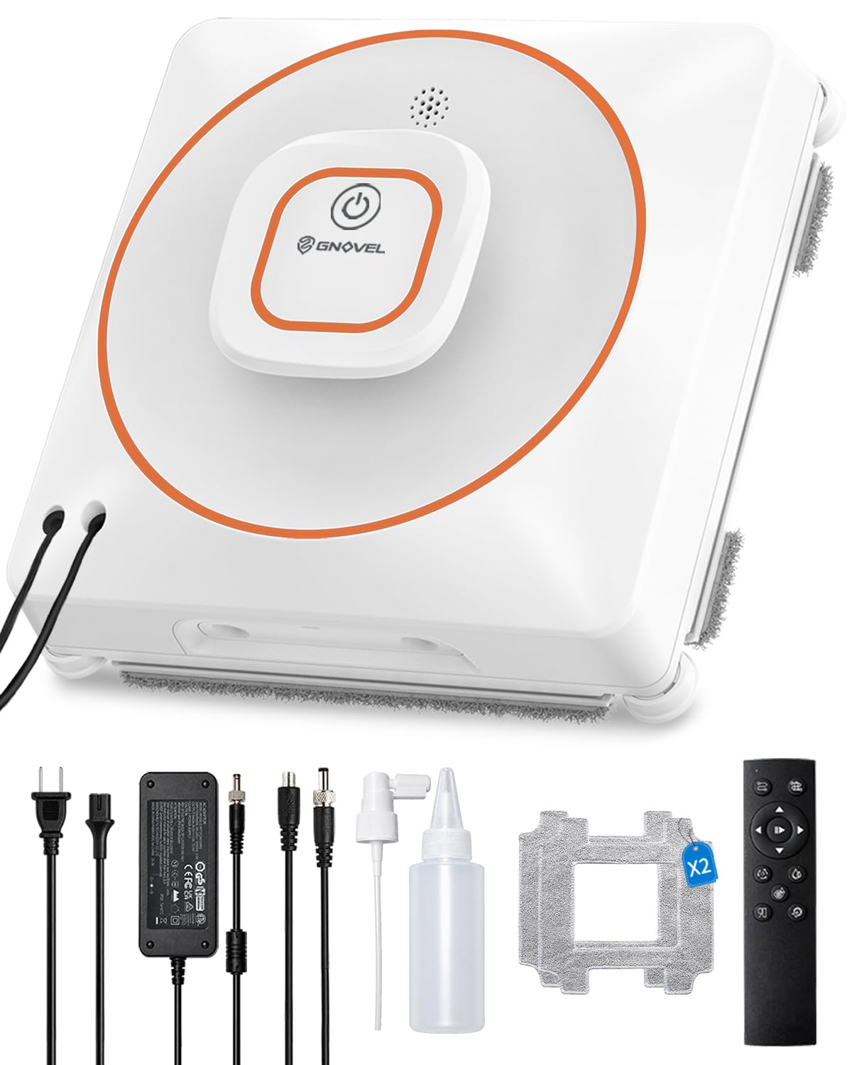 Robot nettoyeur de fenêtre, puissance d'aspiration 8000 Pa, 4 modes de nettoyage avec planification intelligente des itinéraires, système anti-chute à 15 niveaux, télécommande pour verre