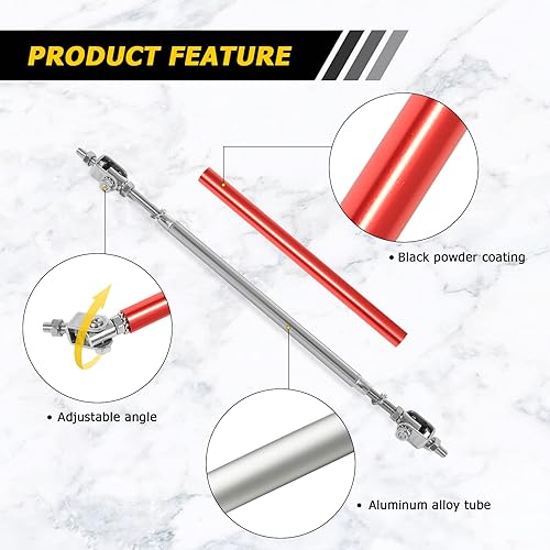 Miniatura 4 de AUXMART 2 varillas divisoras, varillas divisoras ajustables de 8 a 11 pulgadas, varillas de soporte divisoras delanteras, barra de soporte para