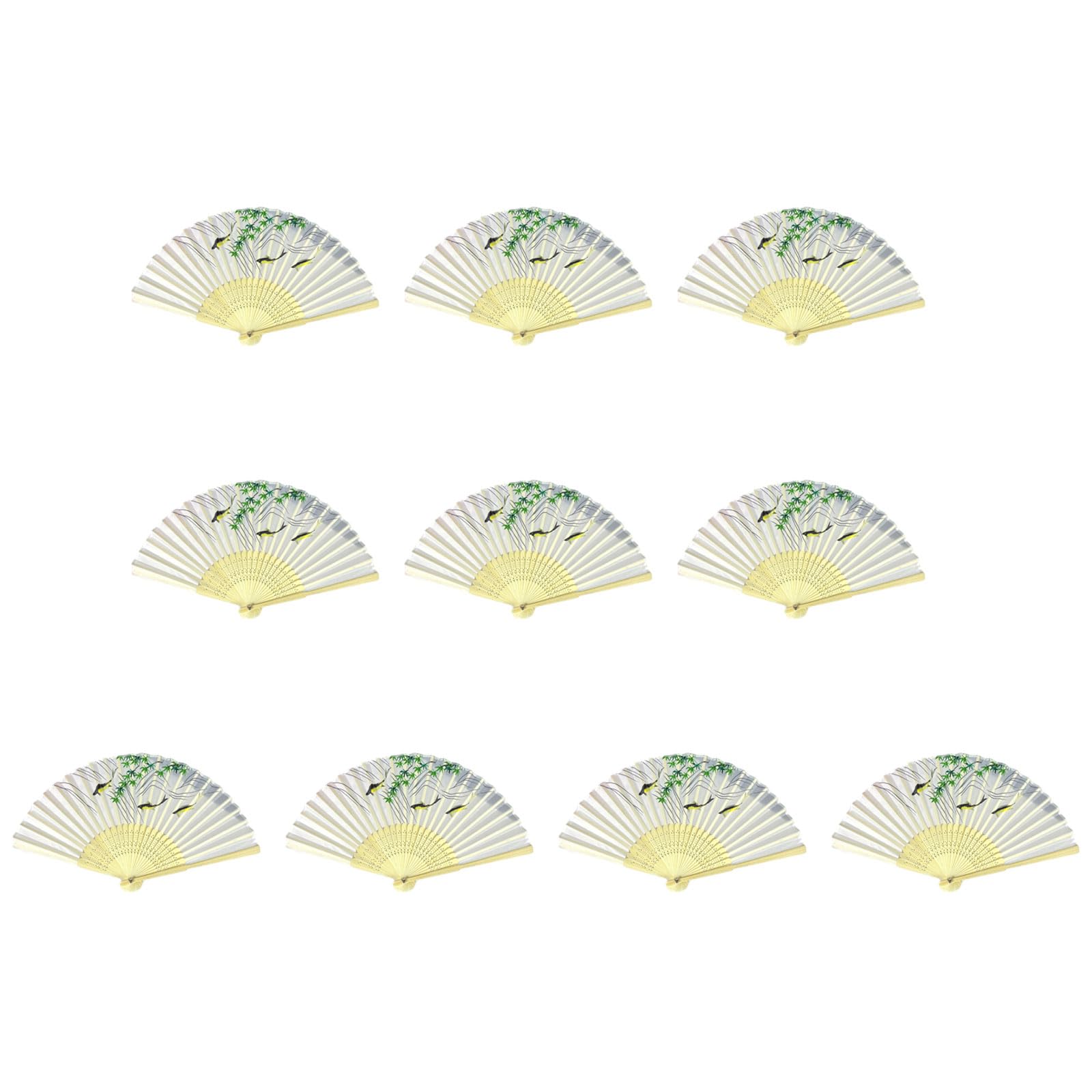 Tsophreniq Of 10 Bamboo Folding Fans Traditional Chinese Handheld Fan with Elegant Carvings for Cooling and Decoration Bamboo Fan