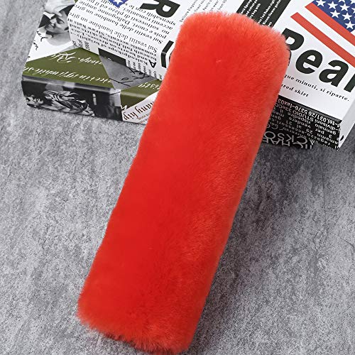Image of OGLAND 2 Pack Sheepskin Car Seat Belt Cover Pads | Wool Seatbelt Cushions