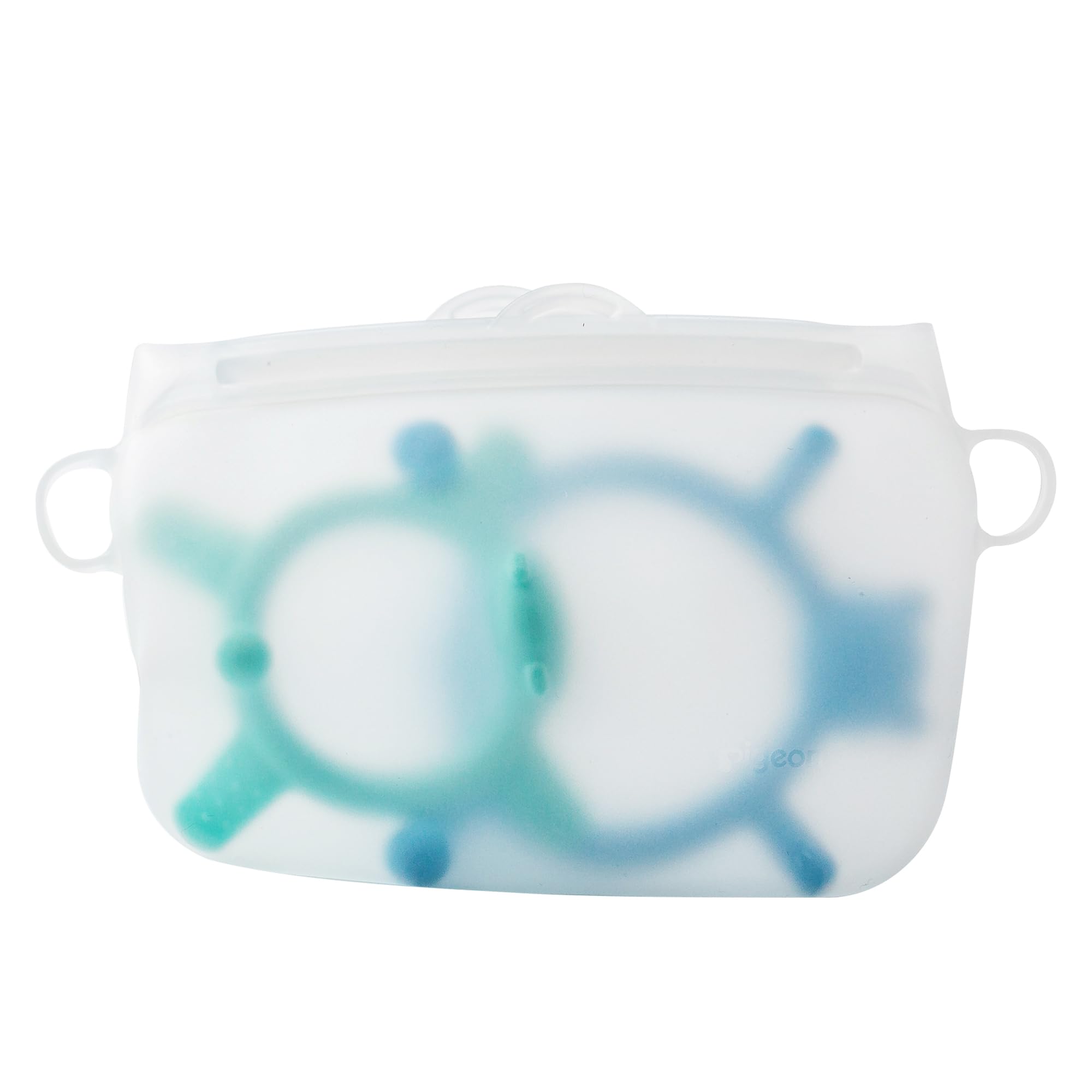 Pigeon Juego de mordedor de silicona con forma de animal para bebé, 3 meses en adelante y 6 meses | Incluye 1 oso verde, 1 gato azul y 1 bolsa de silicona – Juguetes multitexturizados para aliviar la