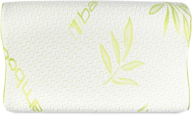 Bamboo Memory Foam Pillow Anti-Bacterial Orthopedic Neck Shoulder Back Head Support Orthopaedic Anti Allergy Contour Pillows Deep Sleep Supportive Washable Hypoallergenic - 2 Sizes (30cm x 50cm)