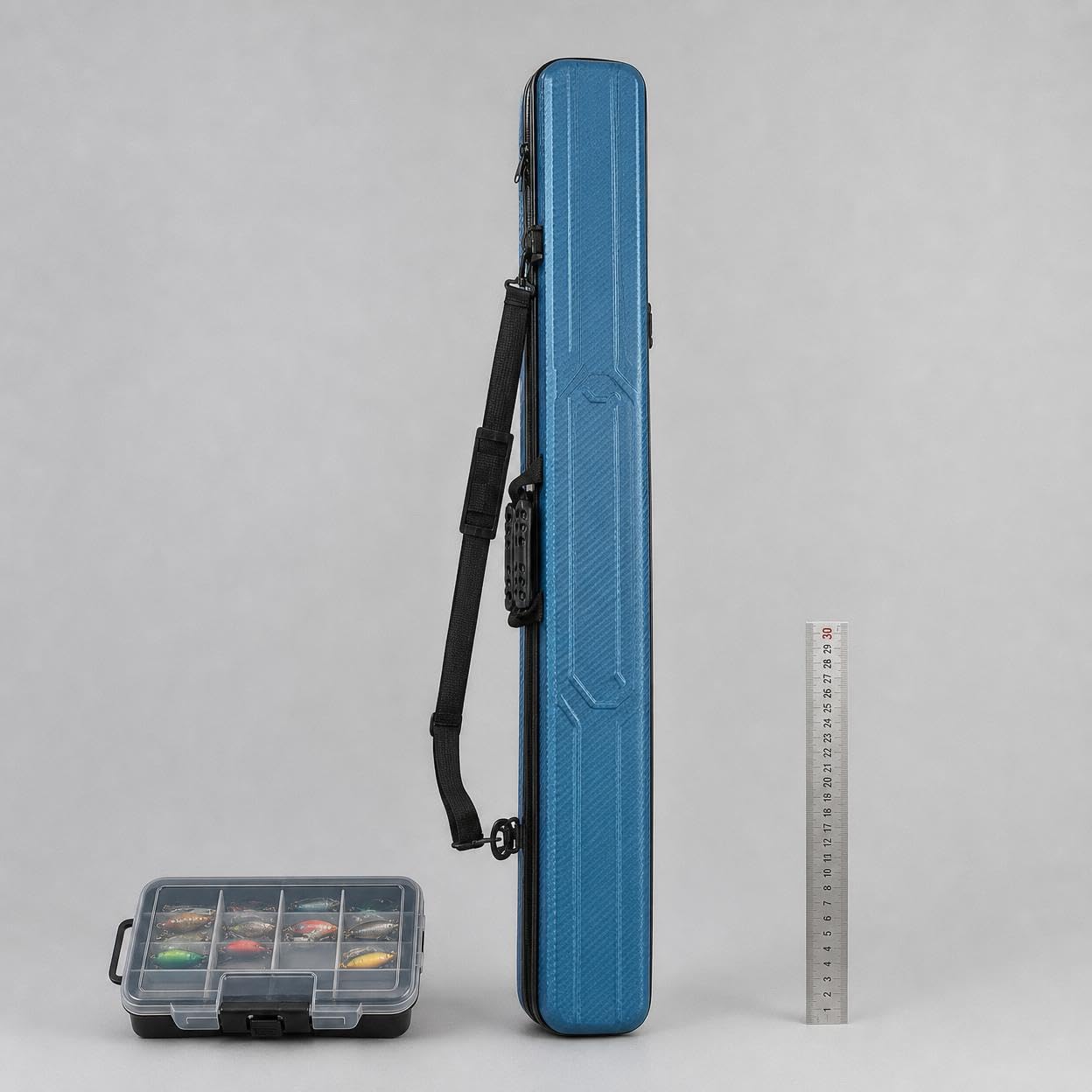 Contenitore per Canne da Pesca Custodia Borsa Tubo Astuccio Rigido in Tasche Interne Cinturini di Fissaggio Chiusura a Cerniera E Fibbie Adatto per, color to 1, color to 1