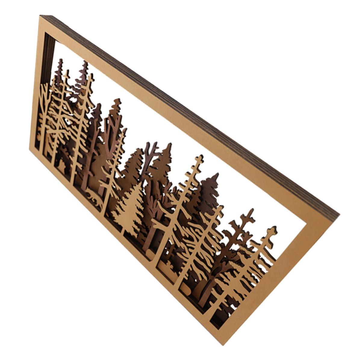 Operitacx Rustikale 3d Wald Holzbild Szene für Wand und Regal Dekoration