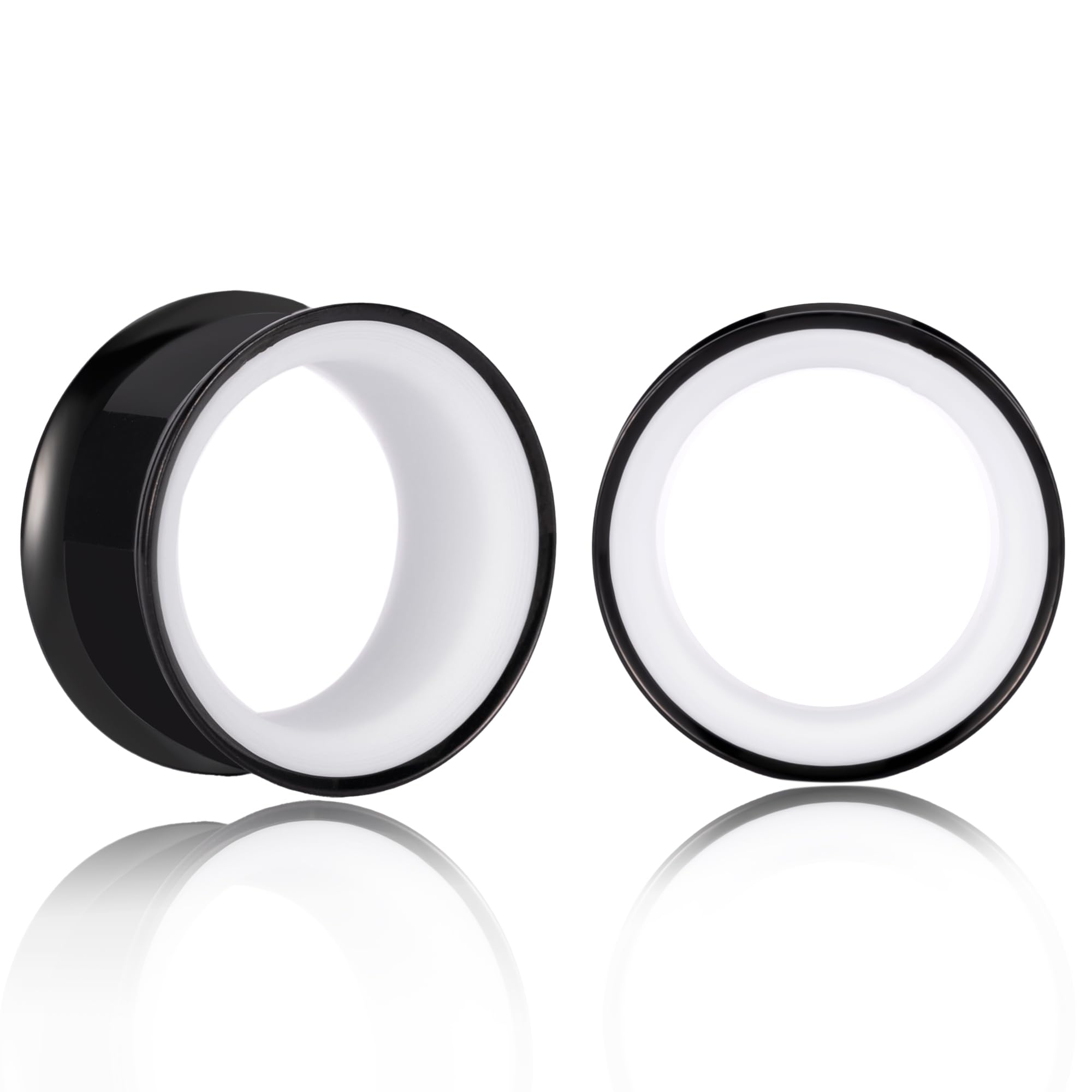 Vankula Ohr Tunnel 1 Paar Double Flared Flesh Plugs Ohrendehner Einfache Edelstahl Ohrpiercing Ohrloch dehnen Schmuck für männer damen 6mm bis 25mm