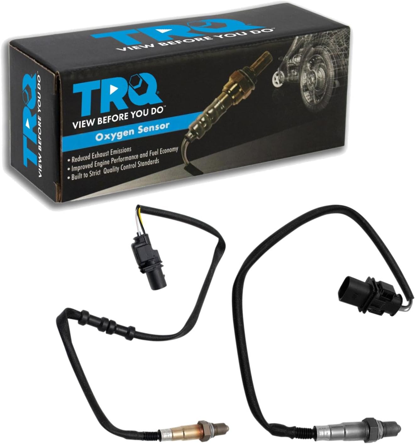 TRQ 2 Piece Set O2 Oxygen Sensor 4 Wire Heated Upstream Compatible with 2011-2014 Ford F-150 V6 3.5L, 2012-2014 V8 5.0L, 6.2L, 2015-2017 Expedition 3.5L