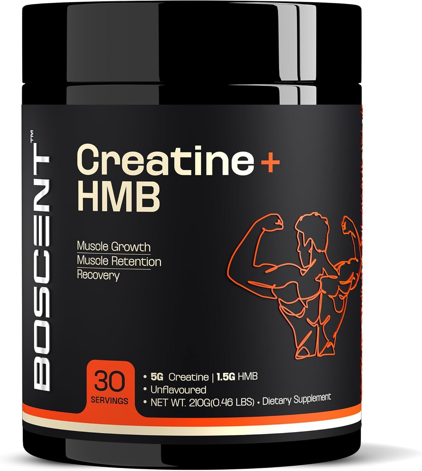 Creatine Monohydrate + HMB Powder, 5g Creatine, 1.5g HMB, Vegan