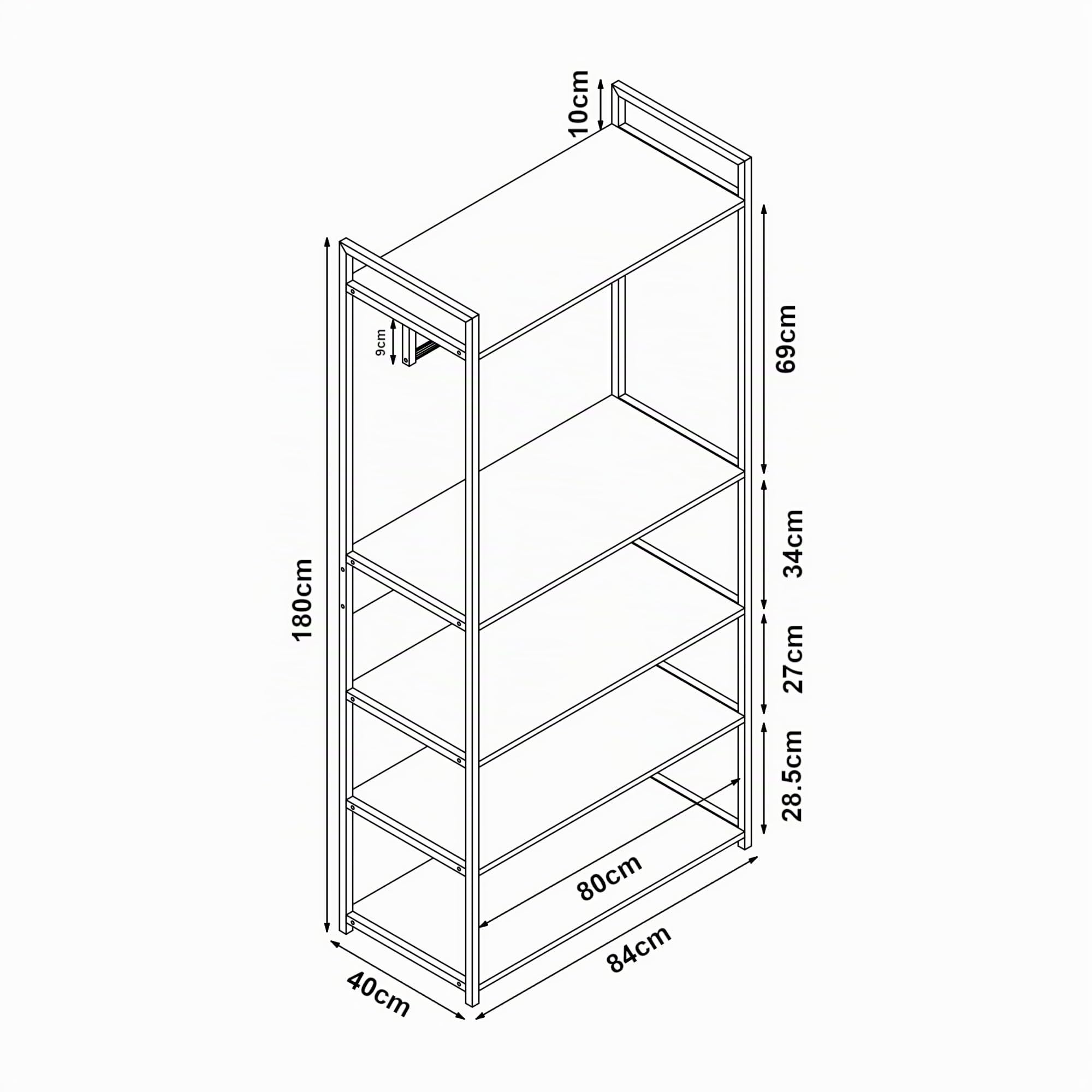 [en.casa] Set di 2 Mobili Organizzatori Guardaroba con Barre Appendiabiti Ripiani e 2 Cassetti Mobili Porta Abiti per Camera da Letto Cabina Armadio - Nero/Effetto Noce