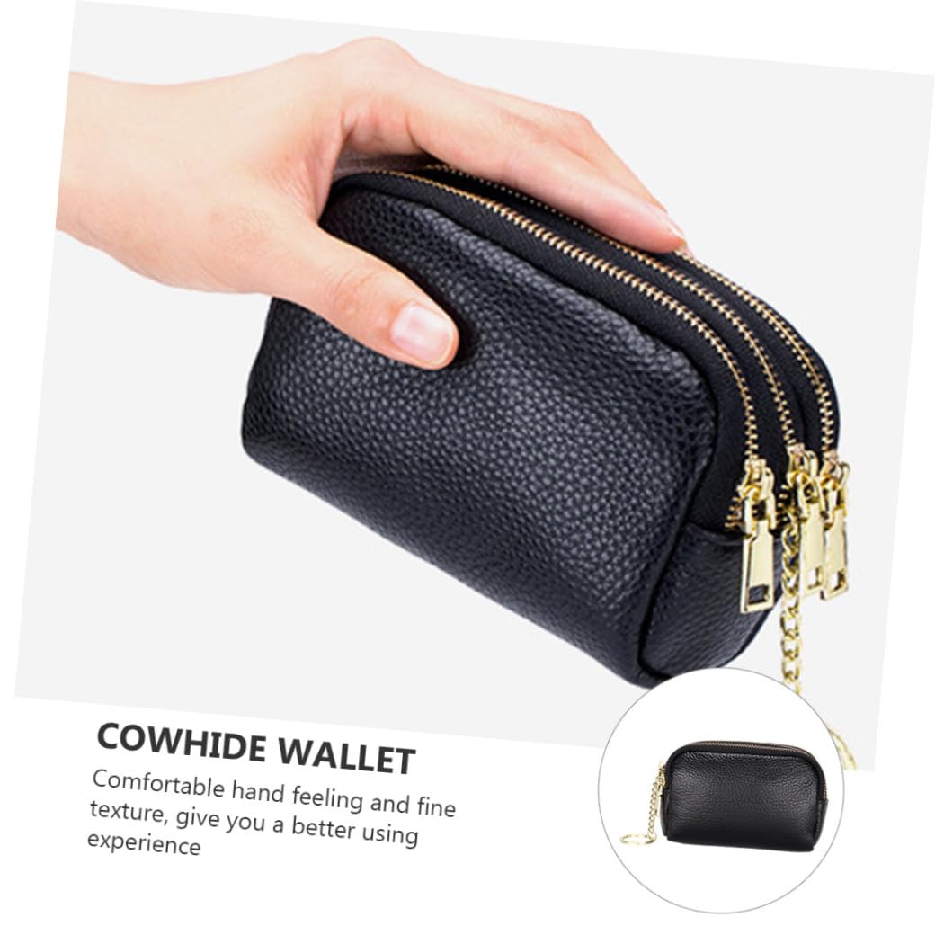 minkissy 1pezzi Portamonete Cerniera Portafoglio Compatto Per Monete Carte e Chiavi Design Strati Capacità Ampia Per Quotidiano