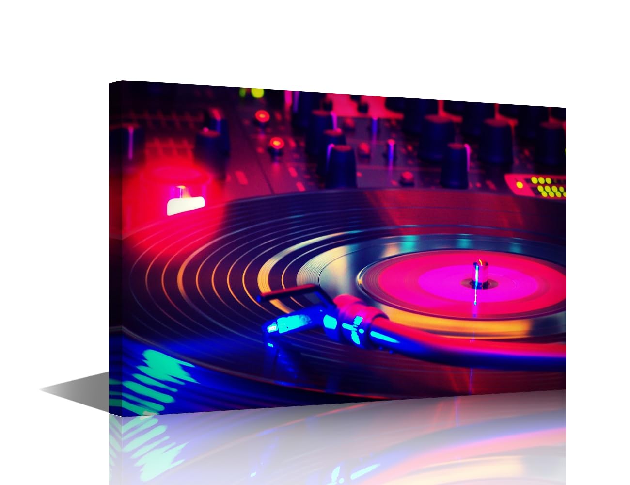 Black and White Wall Art Audio Equipment Pictures 1 Piece Canvas Wall Art Turntables Paintings Artwork Home Deco for Living Room Frame Gallery-wrapped Posters and Prints Ready to Hang 18x12 in