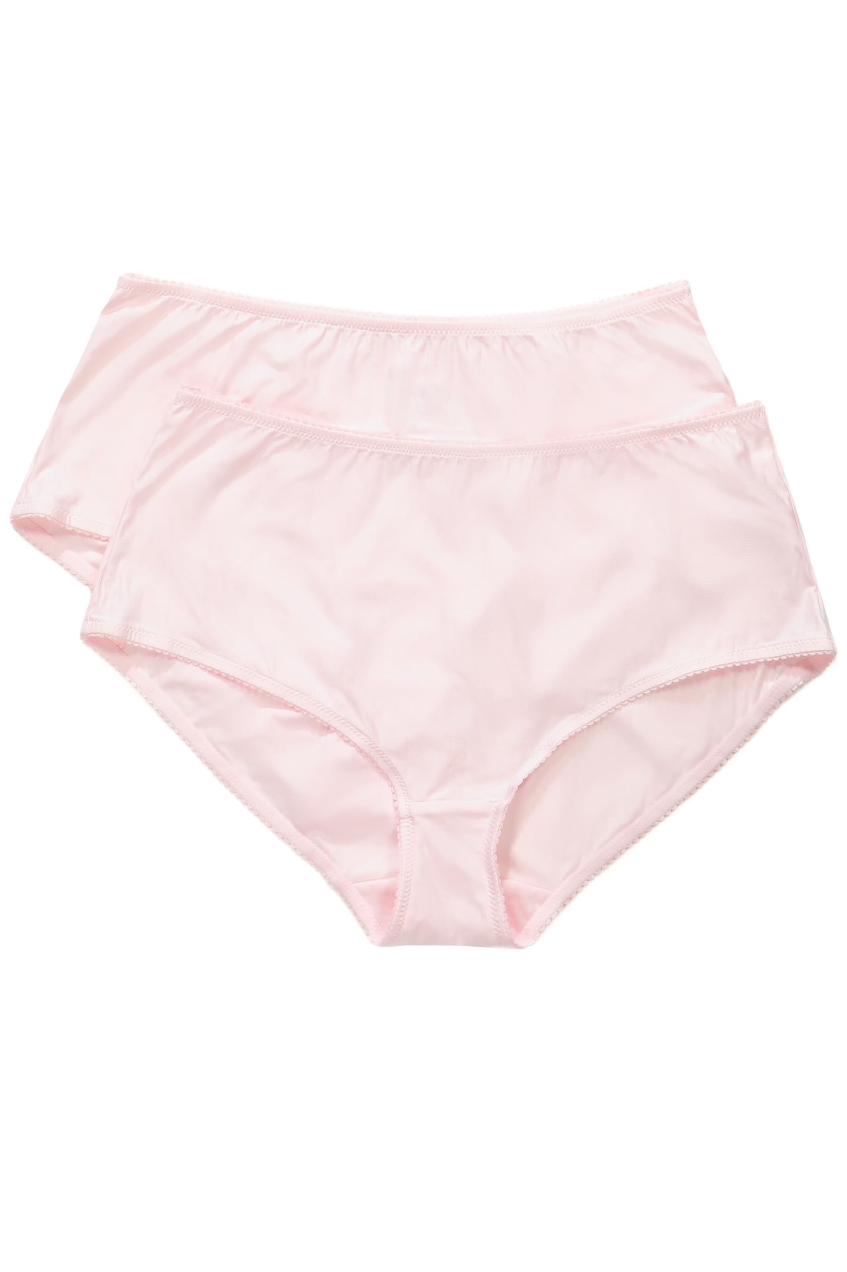 Ulla Popken Ladies Plus Size Plus Size Midi Briefs 2 Pack Pinstripe 800279, pink, 46-48