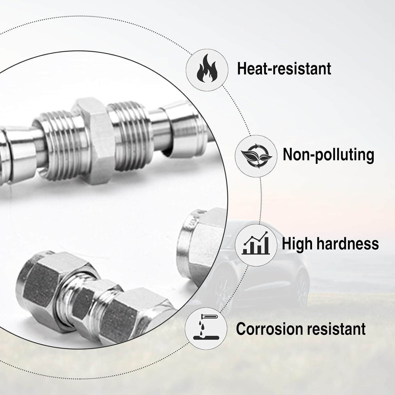 10 connettori per linea del freno senza svasatura da 4,75 mm per il collegamento di un doppio anello di taglio da 4,75 mm