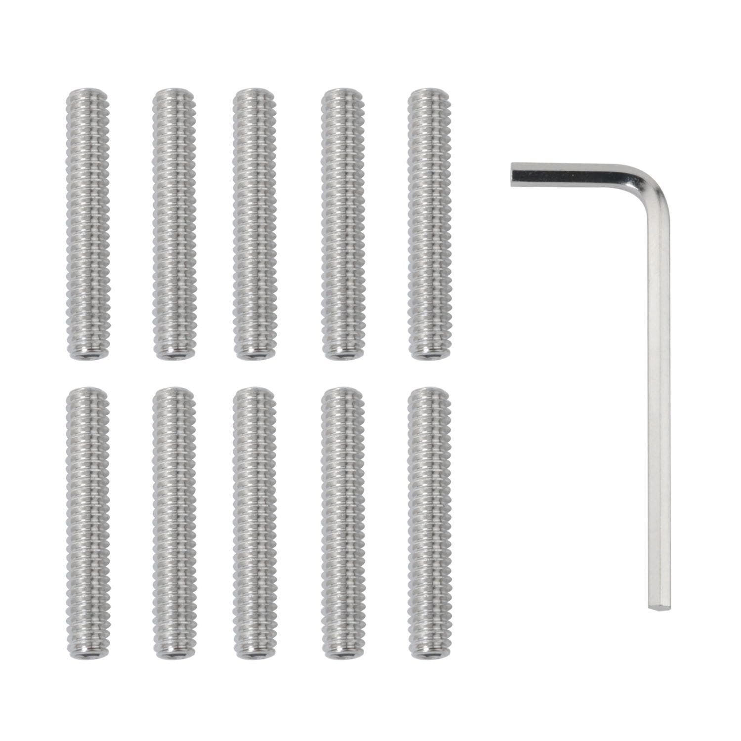 DGBRSM 10pcs 304 Stainless Steel Hexagon Socket Set Screws, 1/4-20 * 1-1/2 with Hex Driver Wrench