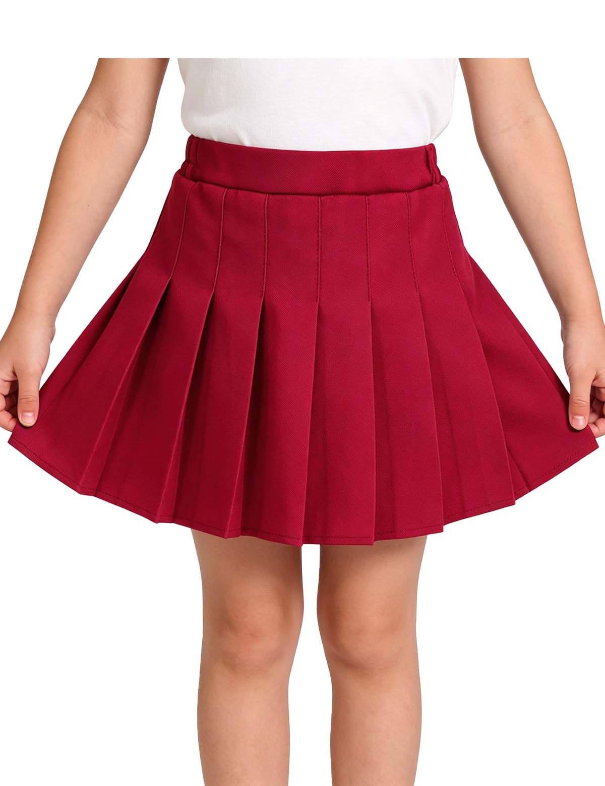 BINIDUCKLING Mädchen Plisseerock mit integrierter Shorts, Schuluniformrock, kurzer Röcke Skater-Tennis-Sportrock, Skort für 4–14 Jahre