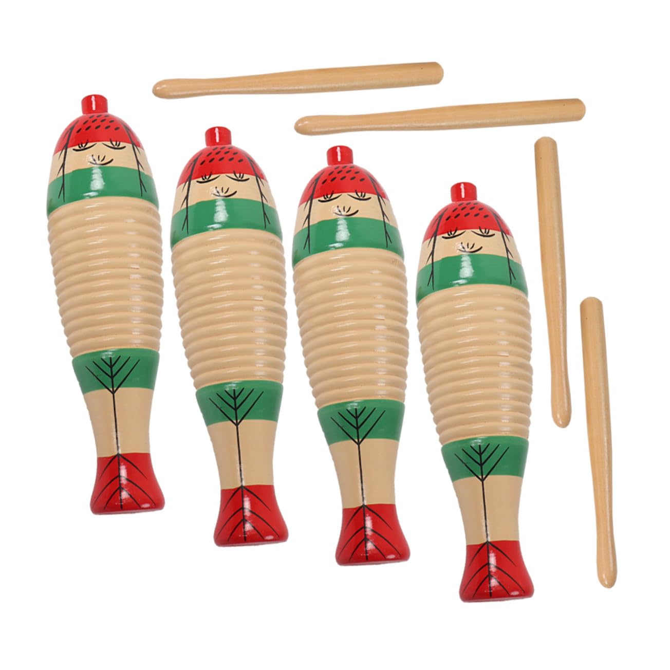 Strumenti Musicali Percussione in Legno 4 Set per Ragazzo Ragazza con Design Delicato, Facili da Usare per Insegnare Tecniche di Ritmo