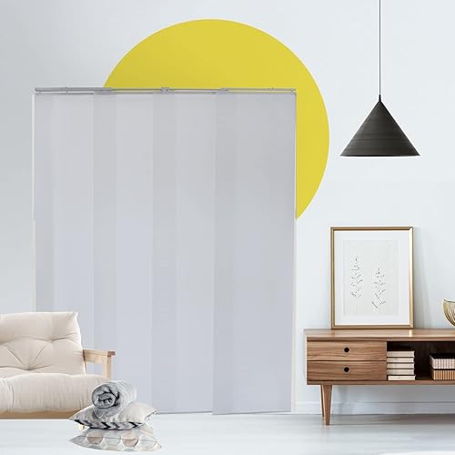 Miniatura 3 de YELLOW BLINDS - Persianas de panel ajustable para puerta corrediza de vidrio, 46-86 pulgadas de ancho x 0-96 pulgadas de alto, persianas verticales