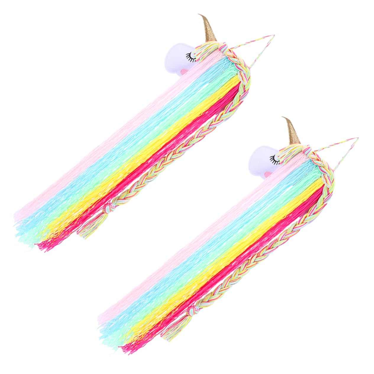 KOMBIUDA Vibrant Colors Unicorn Hair Clip Holder 2 Pcs Fringe Hair Headband Organizer Wall-mounted Storage