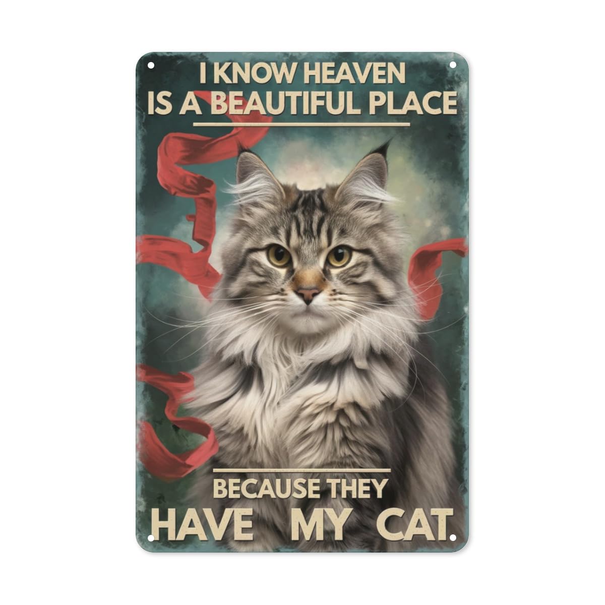 Kwqdozf As Pic Cat Lover Heaven Tin Sign Whimsical Metal Art For Pet Memorial Wall & Cozy