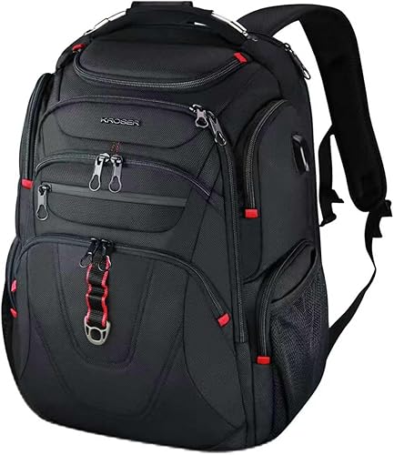 KROSER Mochila para laptop compatible con TSA de 17.3 pulgadas XL, mochila para computadora resistente al agua, mochila de viaje para universidad,