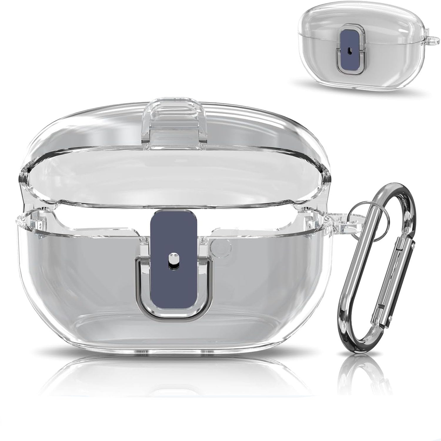 ソニーWF-1000XM5(2023)用セキュアロッククリアケース、TPUスーパープロテクティブハードシェルショックプルーフ、キーチェーン付き (透明)