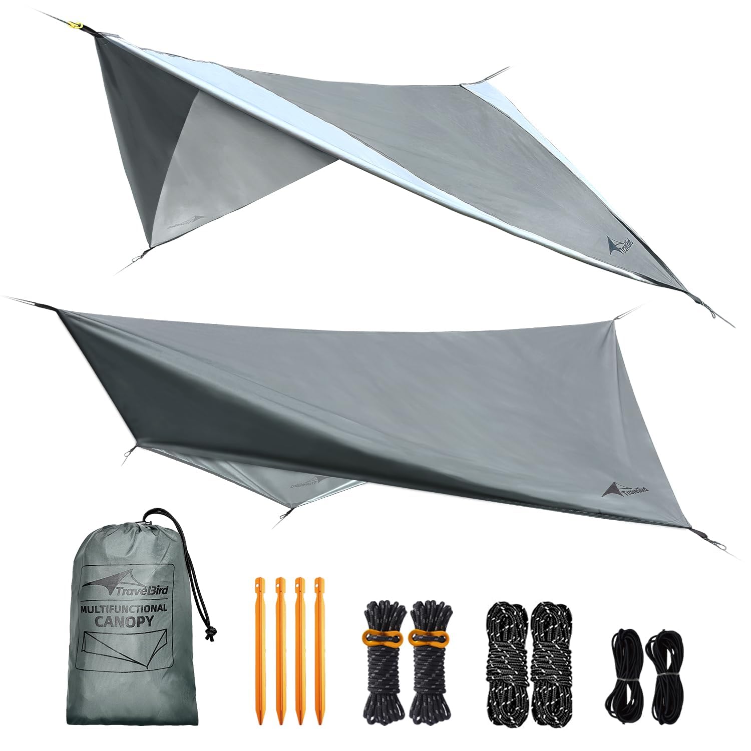 Travel Bird Hammock Rain Fly, 11 x 9 ft Waterproof Tarp with Doors, Lightweight & UV Protection Camping Tarp, Multifunctional for Backpacking Hiking Hammock — image 1
