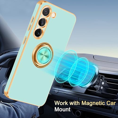 Miniatura 6 de Fingic Funda para Samsung Galaxy S23 Plus, Galaxy S23 Plus con soporte de anillo de 360 para mujeres y niñas, soporte magnético delgado, soporte