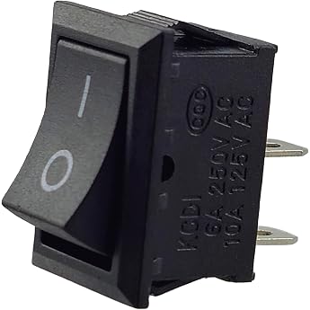 Rocker Switch Toggle Switch Device Switch Mini Rocker Switch 250V 6A 125V 10A AC KCD1 6V 9V 12V 24V 125V AC/DC Black Rectangular 19 x 13 mm 2-Pin On/Off