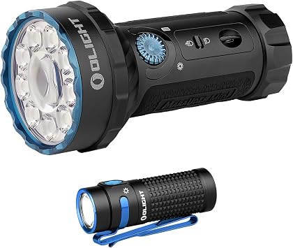 OLIGHT Marauder Mini 7,000 Lumens Bright Flashlight Bundle Baton4 Rechargeable EDC Light LED Pocket