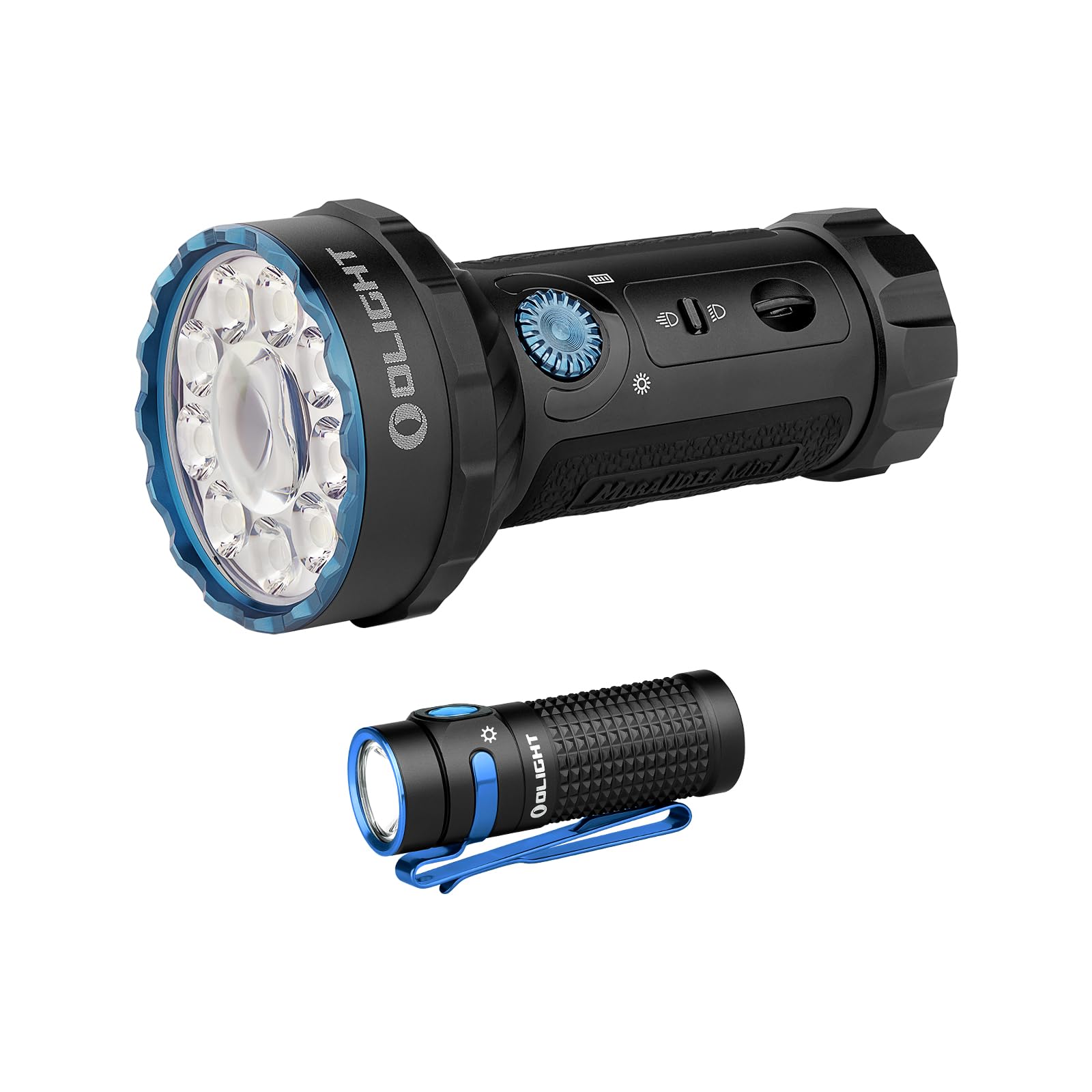 OLIGHT Marauder Mini 7,000 Lumens Bright Flashlight Bundle Baton4 Rechargeable EDC Light LED Pocket