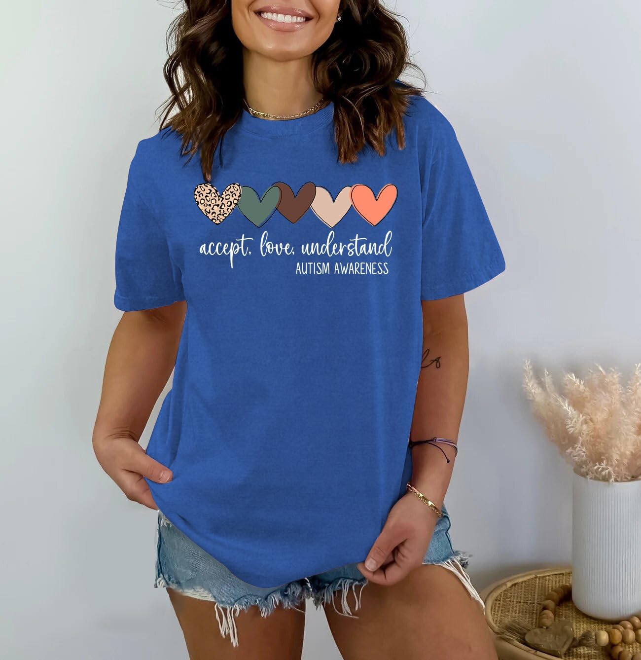 Womens Autism Awareness Shirts Autistic Support T-Shirt Mental Health Tops - Image 4