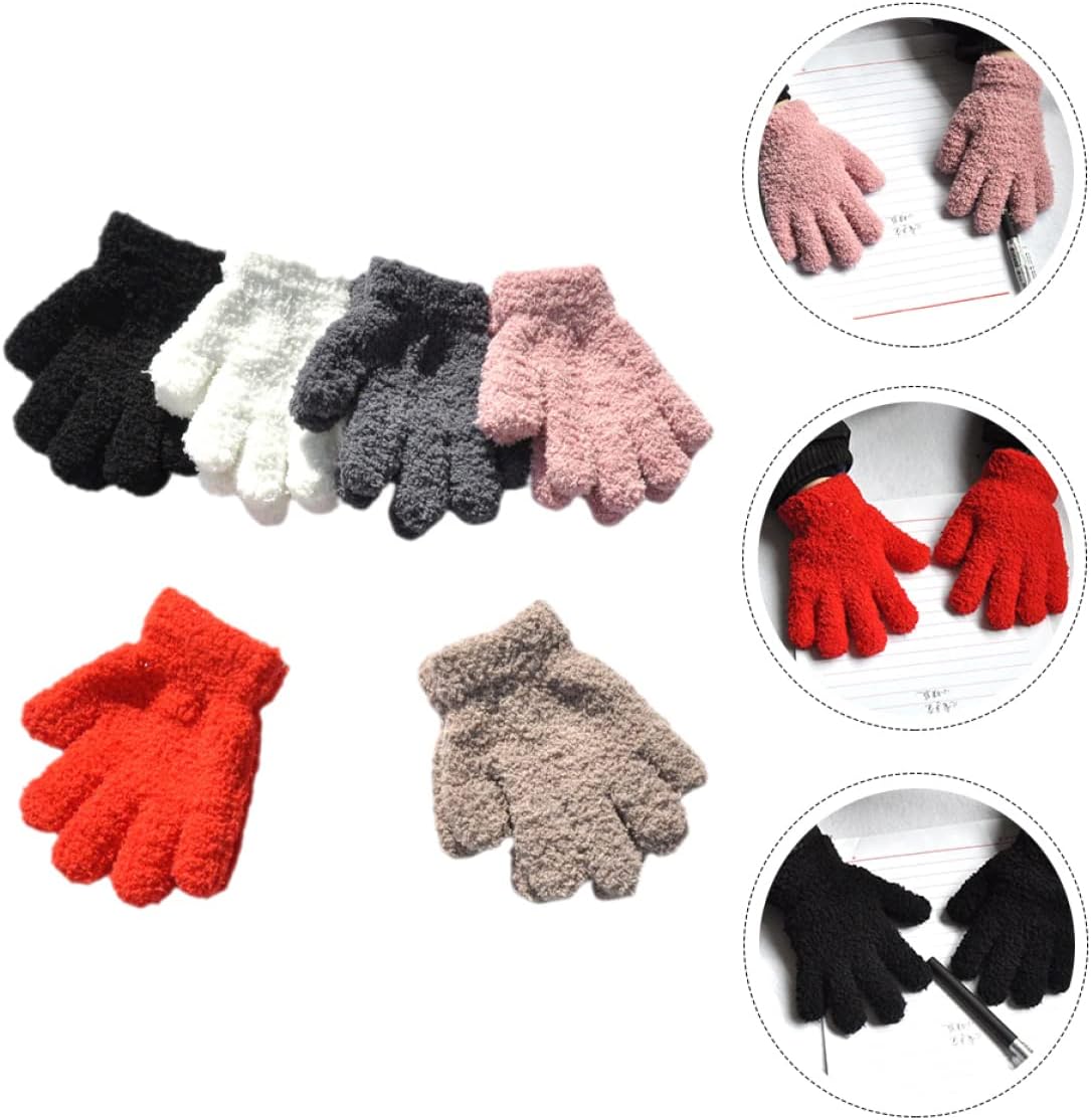 Ipetboom 6pairs Boy Girl Gloves Insulated Fleece-lined Compact Design for Outdoor Activities for Skiing and Cold Weather for Ages