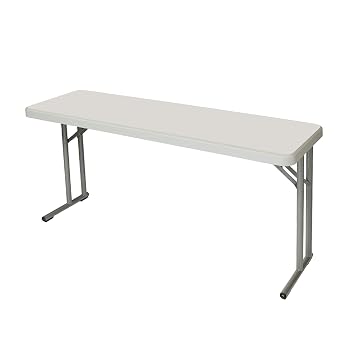 OEF Furnishings OEFBT-SEM1860 Commercial-Grade Premium Industrial Seminar Folding Table with Thick Blow-Molded Top and 16-Gauge Cantilever Steel Legs Seminar, 18" 60", Speckled Gray Top