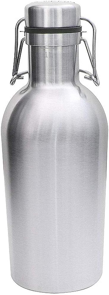 Kegco KC GR32DW-Ss Double Wall Beer Growler, 32 oz, Stainless Steel