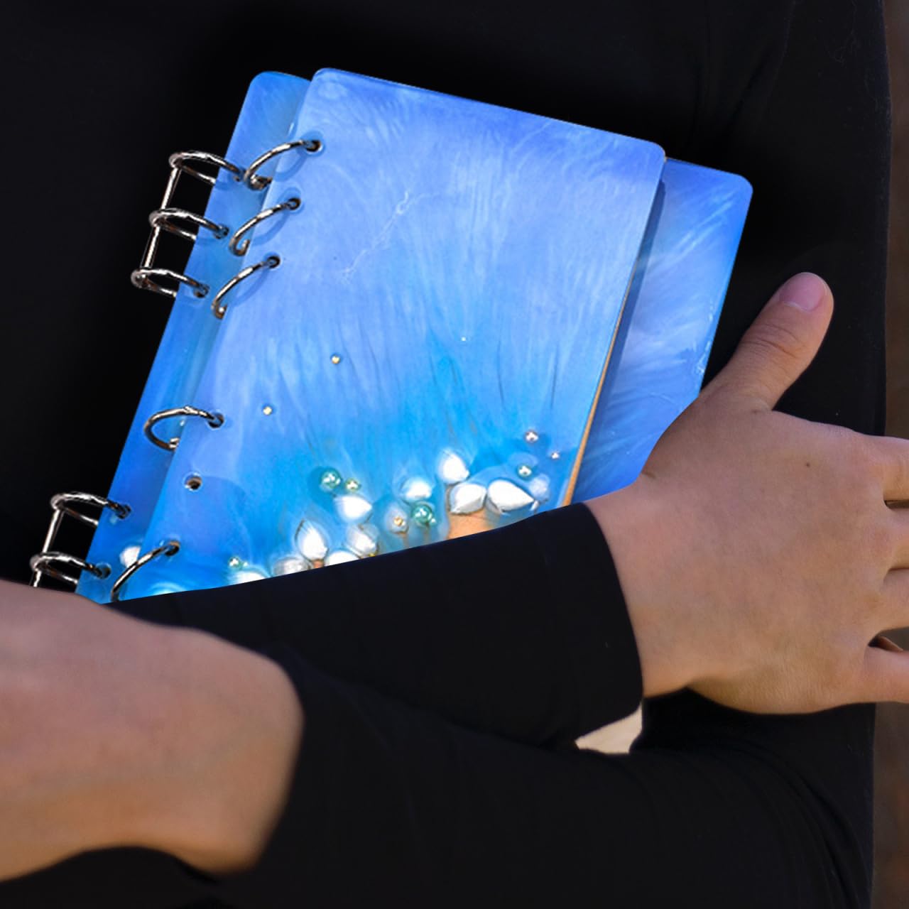 STOBOK 4 StüCk Diy Notizbuch Silikonformen, Epoxidharz GießForm Set FüR A5 A6 A7 B5, Kristall Harzform FüR BuchumschläGe, Tragbare Und Flexible Silikonform FüR Bastelprojekte