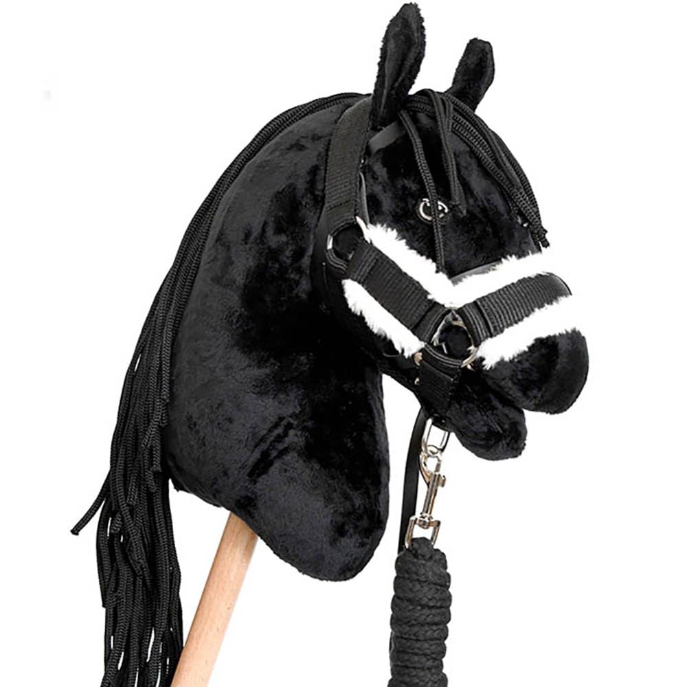 Zubehör-Set für Hobby, Horse und Pferd, schwarz, mit Führstrick + Decke + Mückenschutzmütze