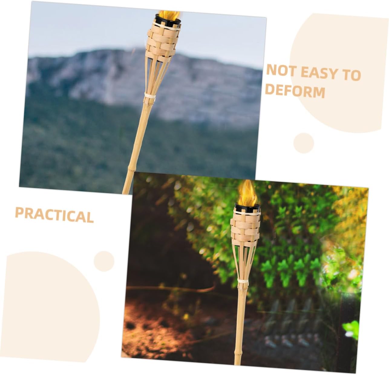 Outdoor Bamboo Torch Handheld Oil Lamp for Garden Decoration Rustic Style Lantern for Weddings Parties and Festivals Lightweight Compact Durable Bamboo Design for Outdoor Use