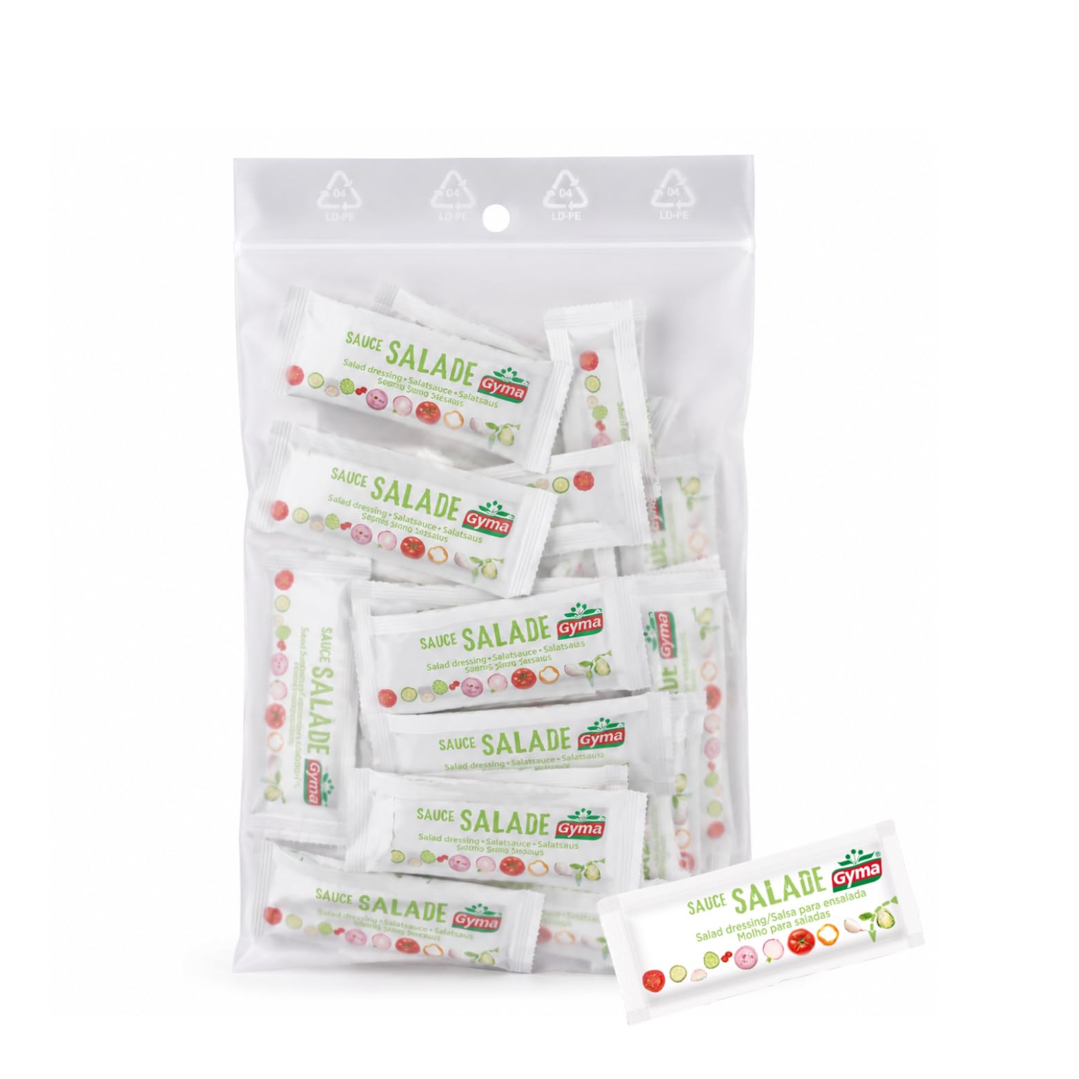 GYMA | 30 sticks de sauce Salade | Doses individuelles de 10 ml | Idéal pour Particuliers et Professionnels de la restauration et de l'hôtellerie