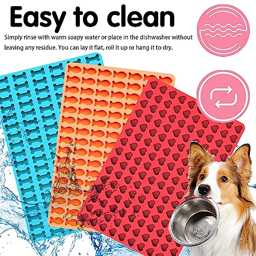 Backmatte Hundekekse, 1.5 cm Silikon Backmatte, 150 Löcher Hundekekse Backform, Herzenbackform, Hundekekse Mini Backunterlage für Hundekekse und Leckerlis DIY (Rot)