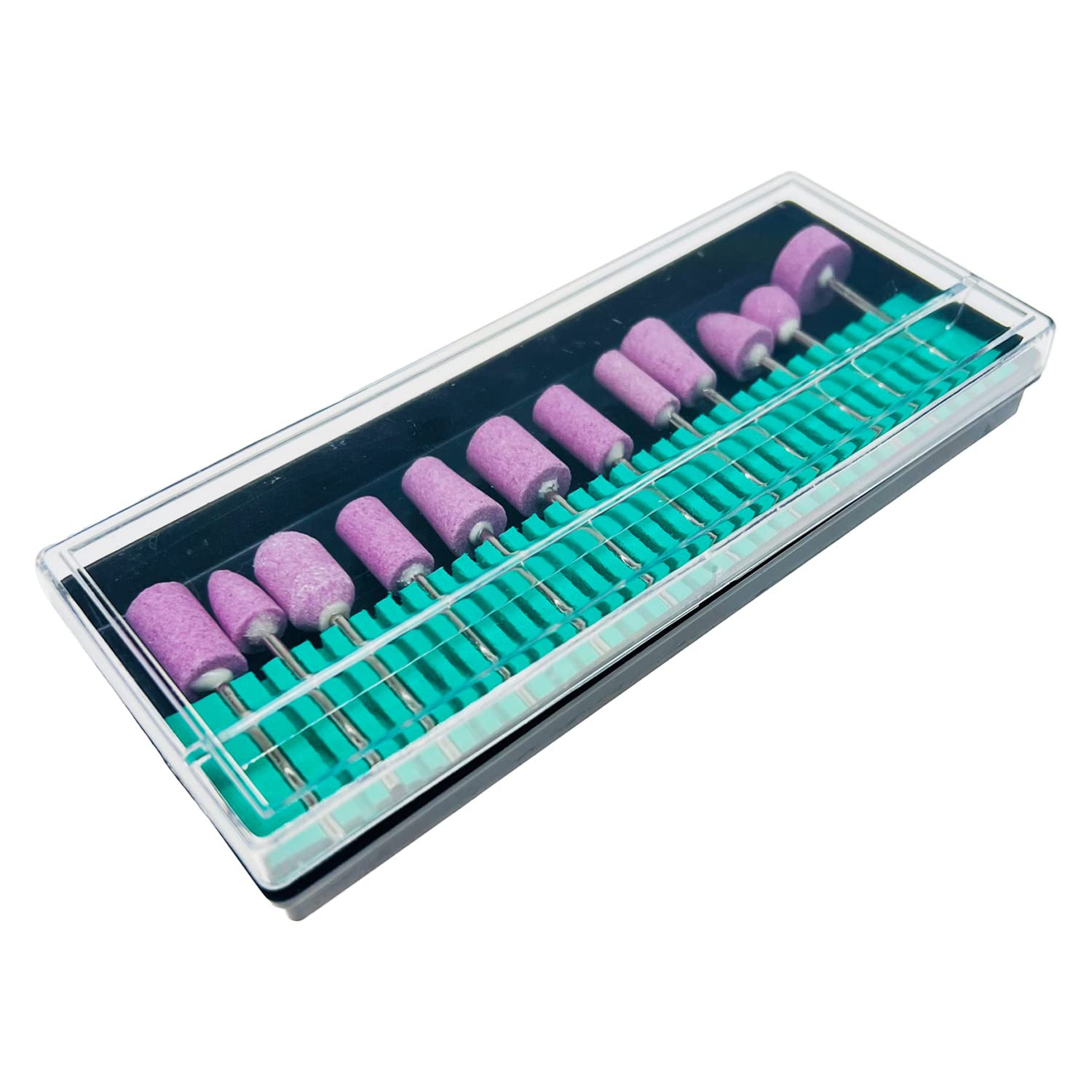 Woohome 12 Pz Punte Pietra Abrasiva Montate, Mola Abrasiva con Gambo Montato Su Pietra Set di Teste in Pietra Abrasiva con Punte per Trapani Rotativo per Molatura, Lucidatura