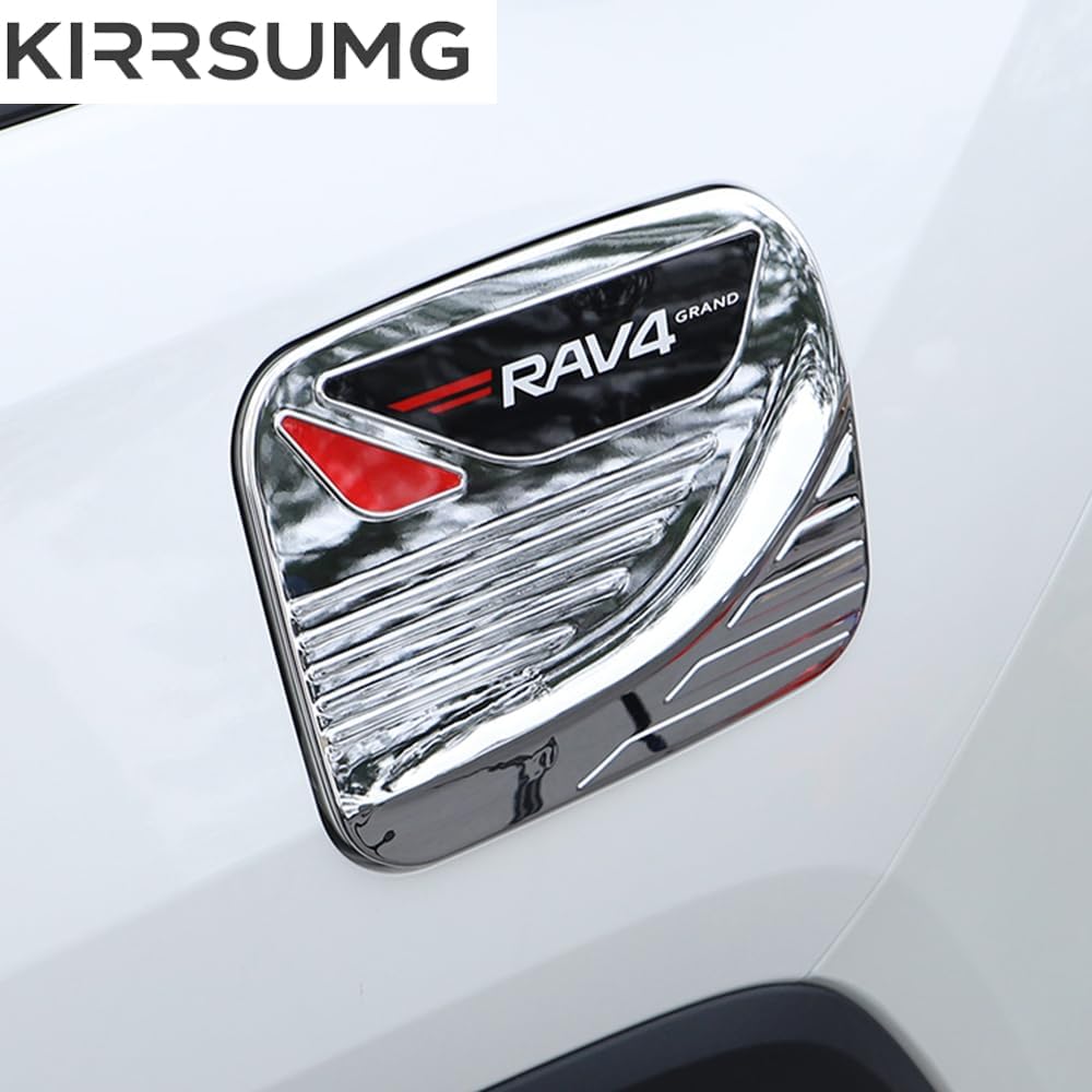 For Toyota RAV4 2019-2025 Fuel Door Tap Tank Protector Trim Protective Gas Tank Door Cover Auto Exterior Decoration for Toyota RAV4 2019 2020 2021 2022 2023 2024 2025 (A-Silver)