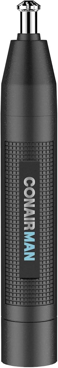 ConairMan Nose Hair Trimmer for Men, For Nose, Ear, and Eyebrows, Patent 360 Bevel Blade for No Pull, No Snag Trimming Experience, Cordless Lithium-Powered Trimmer with Drawstring Bag