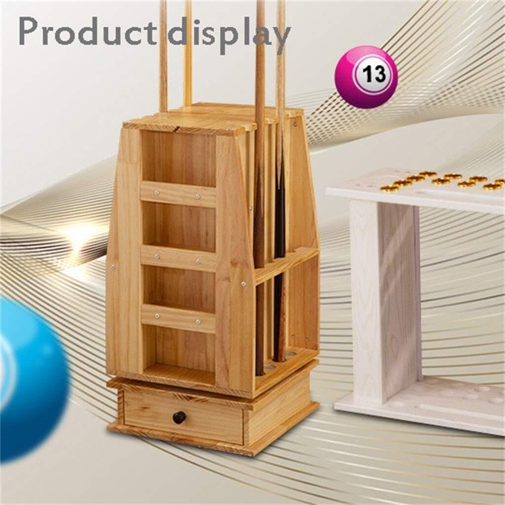 Multifunctional Pool Cue Rack - Solid Wood Composite Billiard Stand or Wall Mount, Holds 8-12 Cues, Durable, Easy Installation - Triangle Design, Perfect for Game Rooms